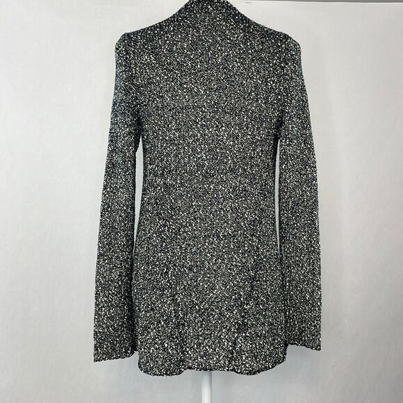 Eileen Fisher Black and White Tweed Open Front Cardigan Sweater. Size Small Pet. - Picture 6 of 12